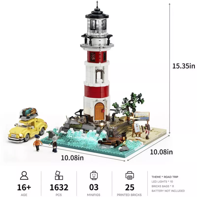 Lumibricks Sunrise Lighthouse Building Block Set with LED Lighting