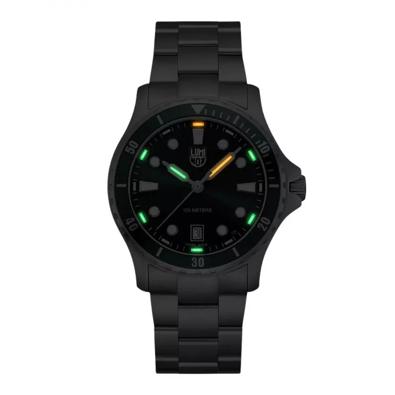 LUMINOX Men's Watch XS.0957 42mm Swiss Quartz Green Dial Nylon Strap