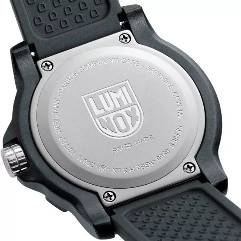LUMINOX Men's XL.8882.F 45mm Swiss Quartz Watch with Carbonox Case and Black Rubber Strap