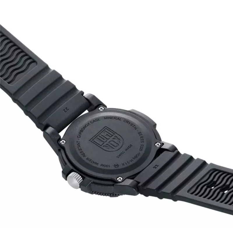 Luminox Men's XS.0323.L 44mm Swiss Quartz Watch with Blue Dial and Black Rubber Strap