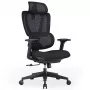 LUMIVIDA Ergonomic Office Chair with Adjustable Headrest and Lumbar Support, Black