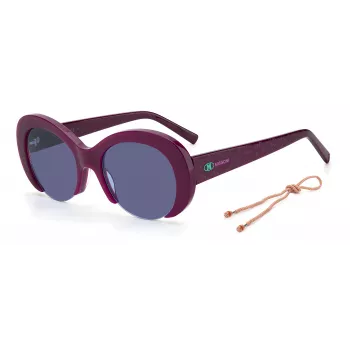 M MISSONI Women's Sunglasses MMI0071SB3V - Black Acetate Frame, Grey Polycarbonate Lenses, 52mm