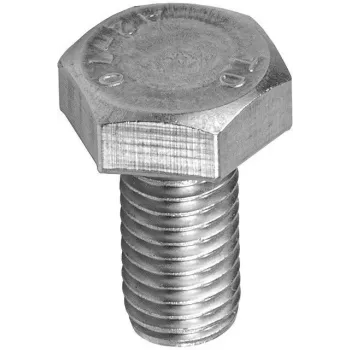 M10 x 30 mm Hex Head Screw, Zinc Plated Steel, Property Class 8.8, DIN 933 / ISO 4017
