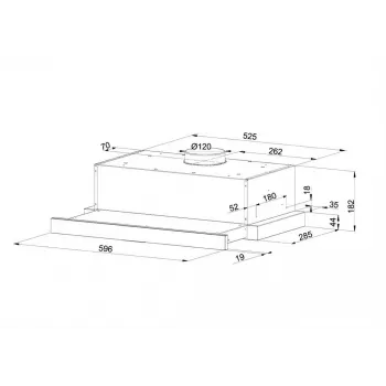 MAAN Corona G 60 Telescopic Cooker Hood 315 m³/h White