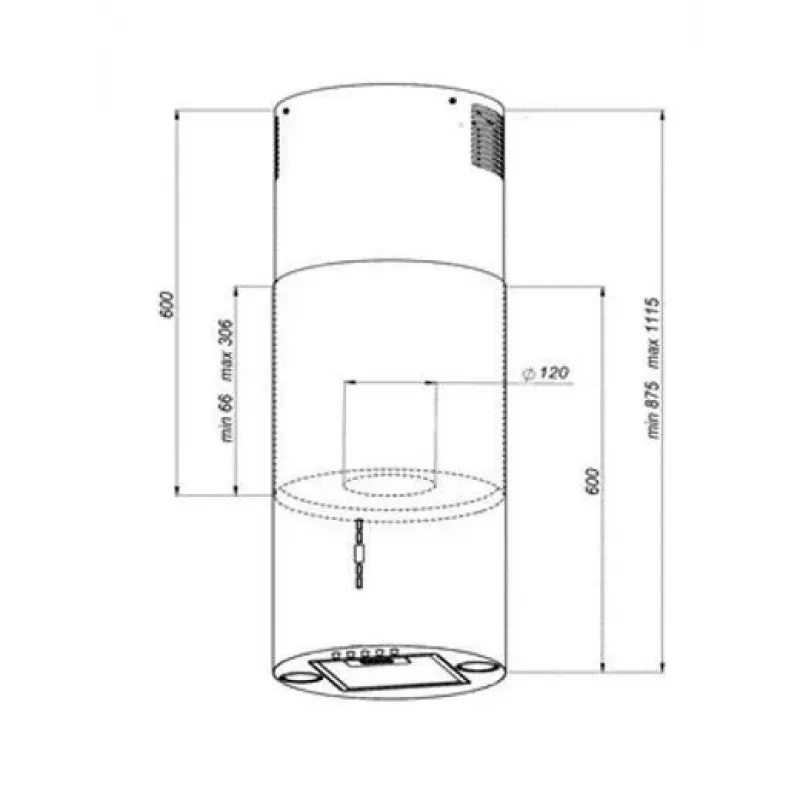 MAAN ELBA2 31 Wall-Mounted Chimney Hood Copper Gloss 50 cm