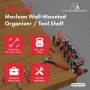MACLEAN MC-141 Wall-Mounted Tool Organizer with 20 Bins and 11 Hooks, Black/Red, 800x400x195 mm