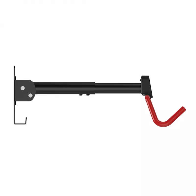 MACLEAN MC-172 Horizontal Wall-Mounted Bike Rack, Steel, 30 kg Load, Adjustable Angle, Foldable, Black