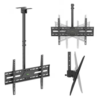 MACLEAN MC-173 Ceiling Mount for 37–86 inch TVs, 50 kg, VESA 600x400, Tilt & Swivel, Black