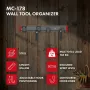 Maclean MC-178 Wall-Mounted Steel Tool Organizer, 136 kg Load, 816 mm Wide, Pegboard Panel