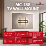 MACLEAN MC-188 TV Wall Mount, max VESA 600x400, 37-86 inch, up to 45 kg, black, tilt adjustment 0°–8°