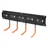 MACLEAN MC-193 Wall-Mounted Garden Tool Organizer with 5 Auto-Grip Holders and 6 Foldable Hooks, ABS Plastic, Grey/Black