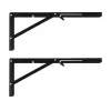 MACLEAN MC-195 Folding Wall Shelf Bracket Pair White Steel 60kg