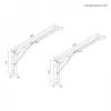 MACLEAN MC-195 Folding Wall Shelf Bracket Pair White Steel 60kg