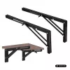 MACLEAN MC-196 Folding Wall Shelf Bracket 300mm 60kg White Powder-Coated Steel