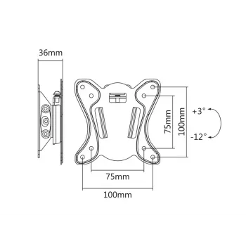 Maclean MC-715 Fixed TV Wall Mount for 13-27 inch LCD LED Plasma Screens, VESA 75x75 100x100, 20 kg, Black