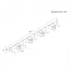 Maclean Wall-Mounted Organizer for Garden Tools and Mops, Steel, with Hooks, Max. Load 20 kg, Width 49 cm, MC-184