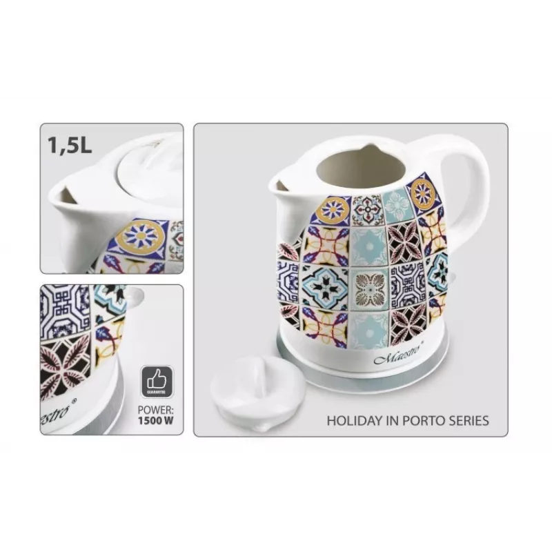 Maestro MR-066 Ceramika Electric Kettle 1.7L 2200W Blue