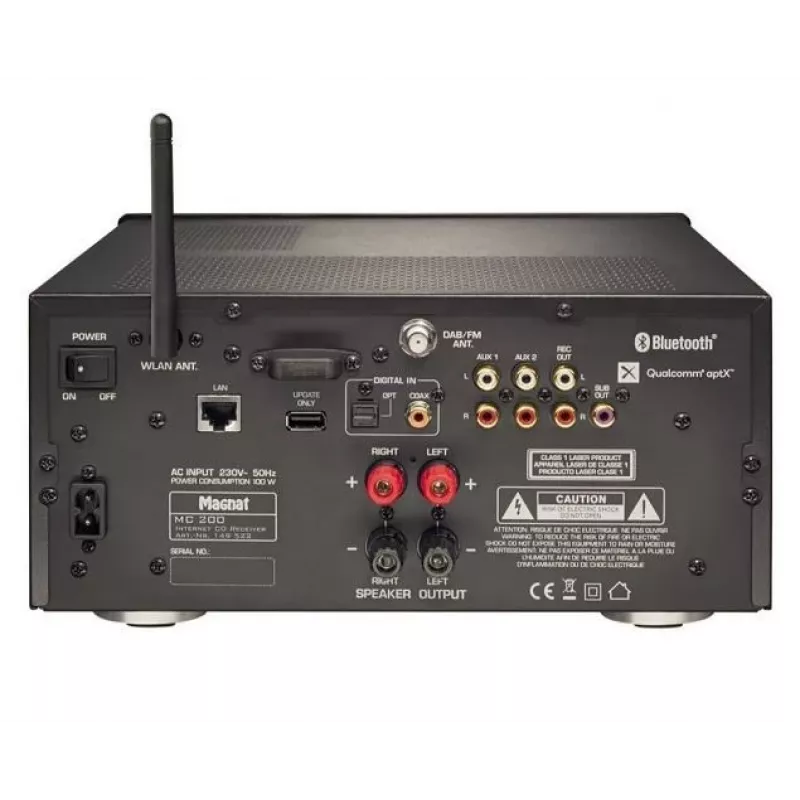 MAGNAT MC-200 Stereo Amplifier with Bluetooth 5.0, Wi-Fi, DAB+, and Phono MM Input