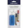 MAGNETOPLAN HOLTZ 37102 Whiteboard Accessory Set – Magnetic Eraser, 4 Magnets, 4 Markers (Black/Red)