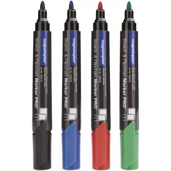 MAGNETOPLAN HOLTZ Board & Flipchart Marker Set, Round Tip, Assorted Colours, 10-Pack (12281)