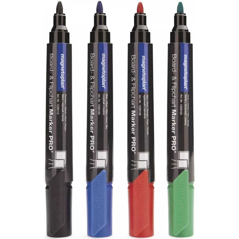 MAGNETOPLAN HOLTZ Board & Flipchart Marker Set, Round Tip, Assorted Colours, 10-Pack (12281)