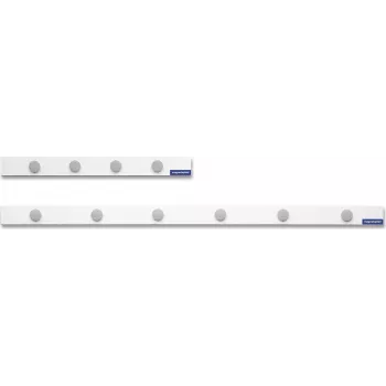MAGNETOPLAN HOLTZ magnetoplan Magnetic Strip Set, 1000 x 50 mm, White Self-Adhesive Magnetic Strip + 6 Grey Round Magnets (16271M)