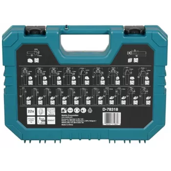 Makita 22-Piece Universal Drill Bit Set with HSS-R, Masonry, Wood Bits and Screwdriver Bits, 6mm