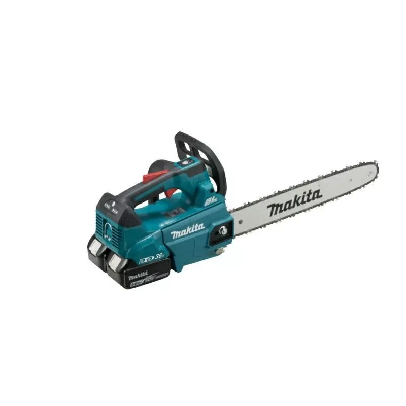 Makita DUC406PT2B 36V Cordless Top Handle Chainsaw 40cm (16 inch) with 2x 5.0Ah Batteries & Twin Charger