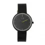 MAM MAM96 Unisex Watch 39mm Japanese Quartz Teak Wood & Stainless Steel Black Dial Black Leather Strap