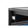 Manhattan 12-Bay USB-C Laptop Charging Cabinet on Wheels, 65W per Port, 780W Total, Steel, Black, UK & EU Cables, 395x32.5x290mm Bays