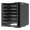 Manhattan 16-Bay USB-C Laptop Charging Cabinet, 65W per Port, Lockable Steel Cart, UK & EU Plugs
