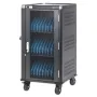 Manhattan 30-Bay Laptop Charging Cart/Trolley via AC Adapter (EU) - Lockable Steel Cabinet, 220-240V, 2300W, CEE 7/7 Plug, 3m Cord, 4 Casters