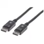 Manhattan DisplayPort 1.2 Cable, 4K@60Hz, 2m, Male to Male, With Latches, Fully Shielded, Black, Lifetime Warranty, Polybag