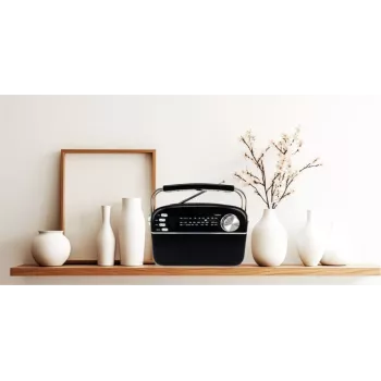 Manta RDI918B Portable CD Player with FM Radio, MP3 Playback, USB and AUX Input, Black