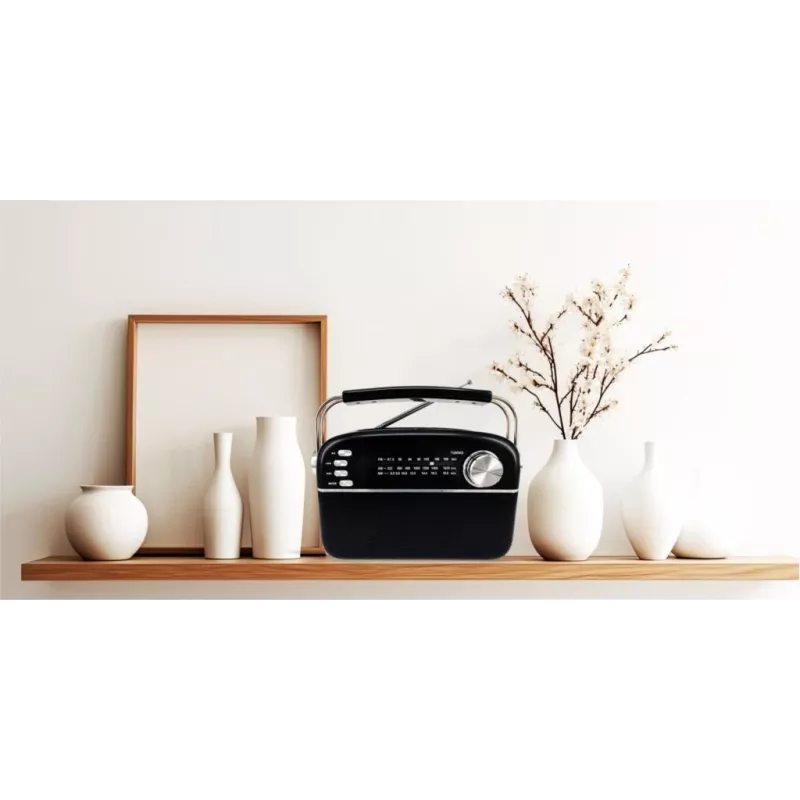 Manta RDI918B Portable CD Player with FM Radio, MP3 Playback, USB and AUX Input, Black