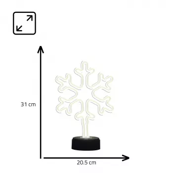 Manta SNL84WH LED Snowflake Decorative Lamp, Cool White, Battery Powered, Hanging, Plastic, White, 200 mm