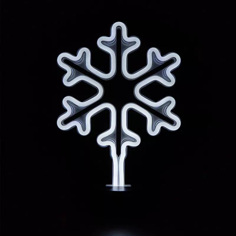 Manta SNL84WH LED Snowflake Decorative Lamp, Cool White, Battery Powered, Hanging, Plastic, White, 200 mm