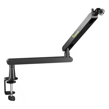 Maono BA92 Boom Arm Black - 750mm Adjustable Microphone Scissor Arm with Desk Clamp & Grommet Mount, Silent Springs, Cable Management
