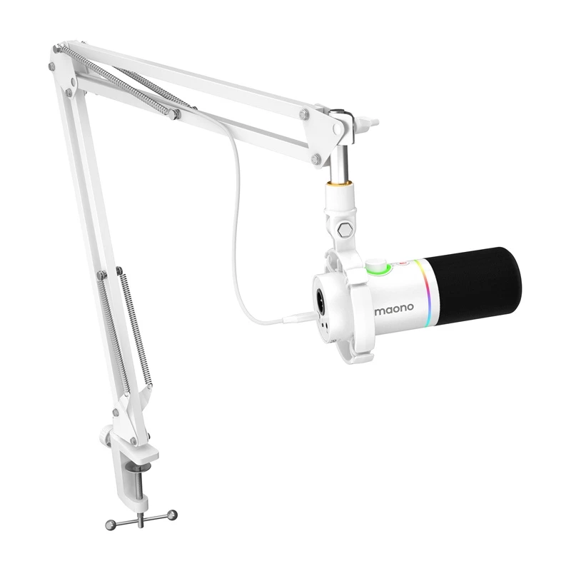 Maono PD200XS Dynamic Microphone with USB-C and XLR, Cardioid, White