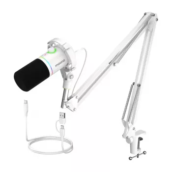 Maono PD200XS Dynamic Microphone with USB-C and XLR, Cardioid, White