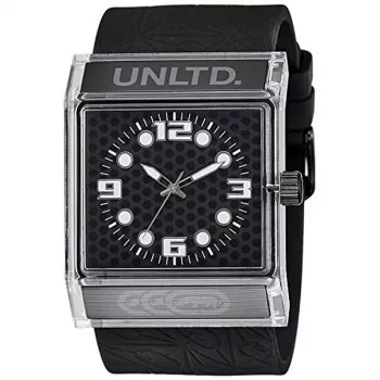Marc Ecko Men's Quartz Analog Watch E08513G6 44mm Black Dial Silicone Strap