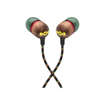 Marley Smile Jamaica In-Ear Wired Earbuds with Microphone and USB-C, 9mm Drivers – Rasta (EM-JE042-RA)