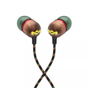Marley Smile Jamaica In-Ear Wired Earbuds with Microphone and USB-C, 9mm Drivers – Rasta (EM-JE042-RA)