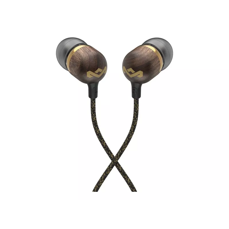 Marley Smile Jamaica Wired Earbuds with Microphone, USB Type-C, Brass