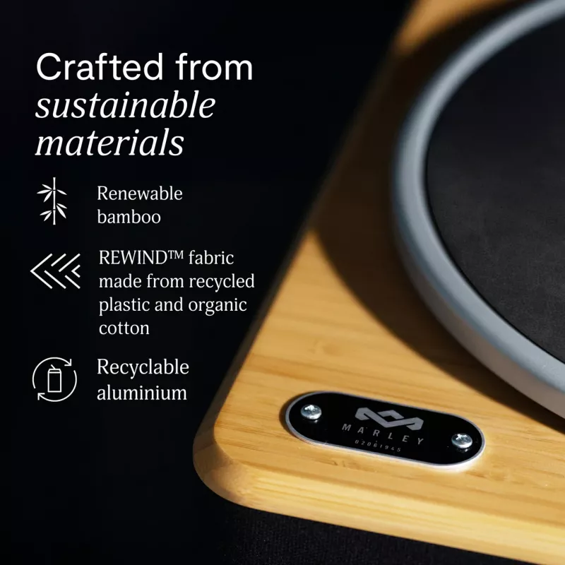 Marley Stir It Up Wireless 2+ Bluetooth Turntable with Speakers