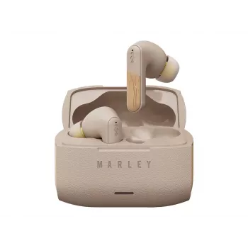 Marley Trenchtown Wireless Earbuds with Hybrid ANC, Built-in Microphone, Bluetooth 5.3, Cream