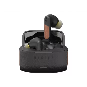 Marley Trenchtown Signature Black Wireless Earbuds with ANC, Bluetooth 5.2, Built-in Mic, 30h Battery, IPX5