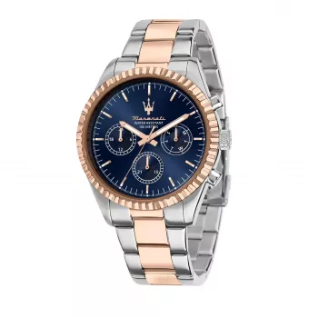 Maserati Men's Potenza Quartz Analog Watch R8853100040 43mm Black Dial Black Leather