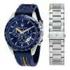 Maserati Men's Quartz Chronograph Watch R8871612039 45mm Stainless Steel Black Dial Leather Strap