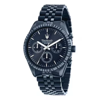 Maserati Men's Successo Chronograph Watch R8873600011 - 44mm Stainless Steel Case, Blue Dial, Quartz